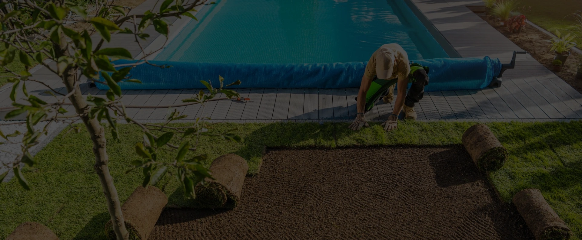 Poolside artificial turf installation for a Dallas outdoor living space