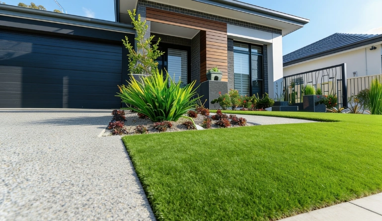 Artificial turf installation for a Dallas residential landscape
