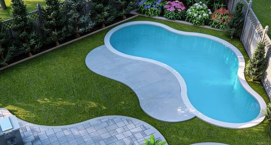 Poolside artificial grass installation around a Dallas swimming pool