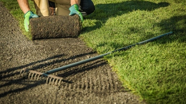 Synthetic grass base preparation at an Addison property
